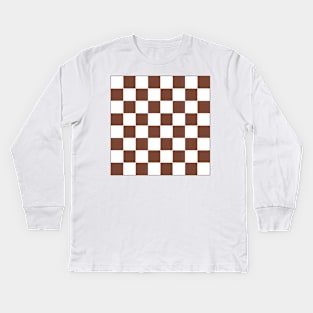 Checkered Pattern | Chessboard Pattern Kids Long Sleeve T-Shirt